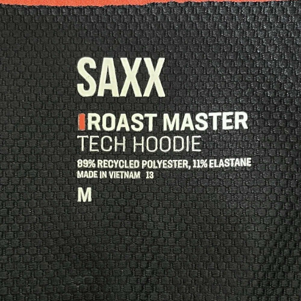 SAXX Roast Master Tech Hoodie Mens M Black Micro Fleece‎ Lounge Sweatshirt